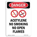 Signmission Safety Sign, OSHA Danger, 18" Height, Aluminum, Acetylene No Smoking, Portrait OS-DS-A-1218-V-1016
